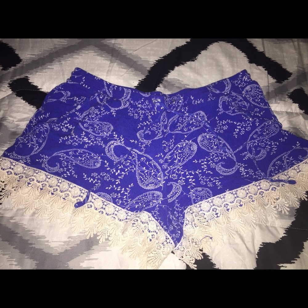 Blue & White Dress Shorts